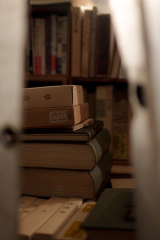 京都は、下鴨神社の納涼古本まつりにて。
