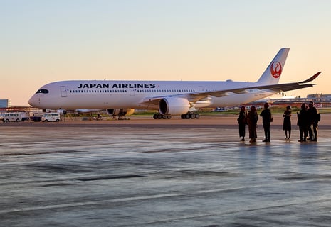 夕暮れ時のJALスカイミュージアム
にて撮影。
