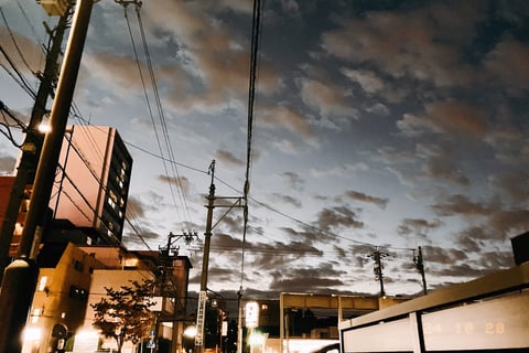 19時頃に珍しく残っていた雲。